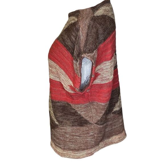 Lauren Ralph Lauren Aztec Geometric Sleeveless Knit Sweater Red Tan Brown S/M - Picture 4 of 11